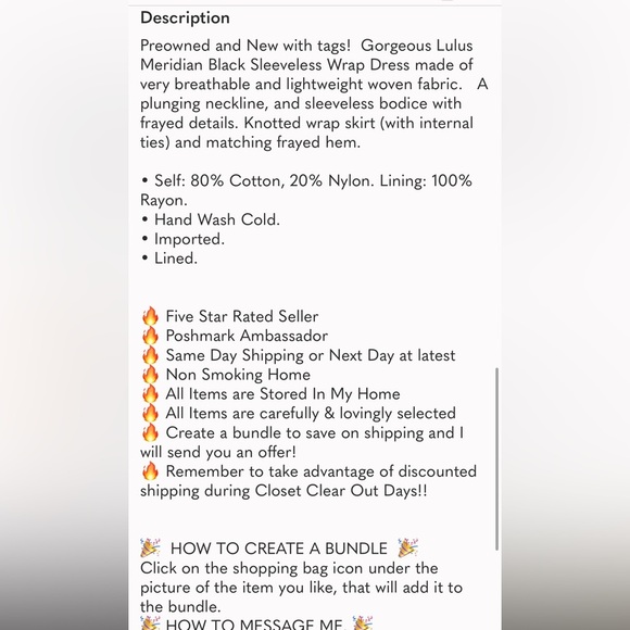 Lulu’s Meridian black wrap dress new with tags size small - Picture 12 of 12